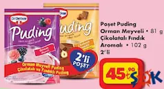 DR. OETKER POŞET PUDİNG ORMAN MEYVELİ 81 G/ÇİKOLATALI FINDIK AROMALI 102 G 2'Lİ